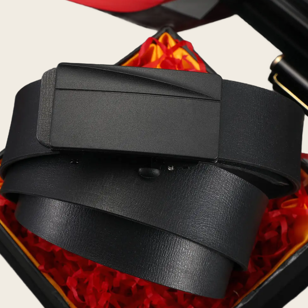 Automatic Toothless Buckle Leather Belt