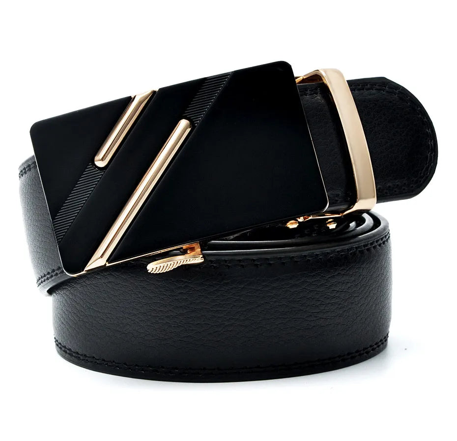 Automatic Buckle Genuine Leather Belt for Men's