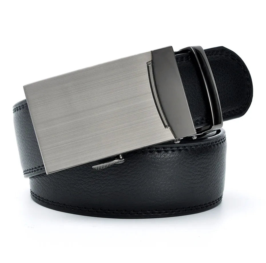 Automatic Buckle Genuine Leather Belt for Men's