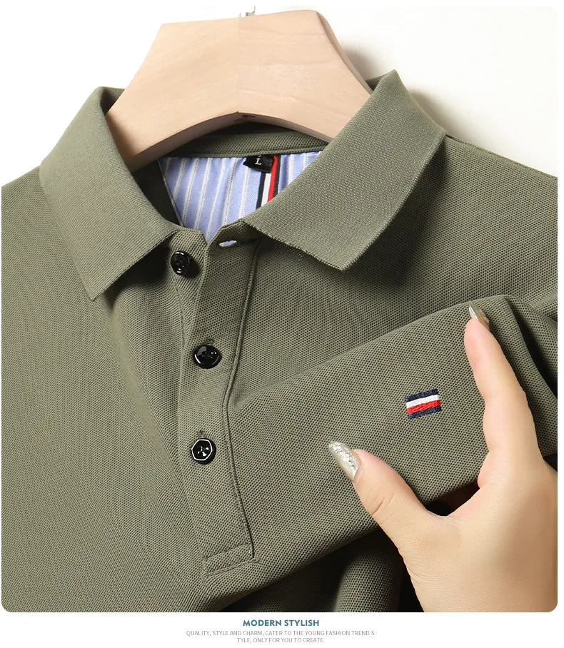 Business Men's Polo Shirt, Summer Quick Drying T-shirt, Breathable, Wrinkle Resistant, Seamless, And Easy To Iron Casual Wear