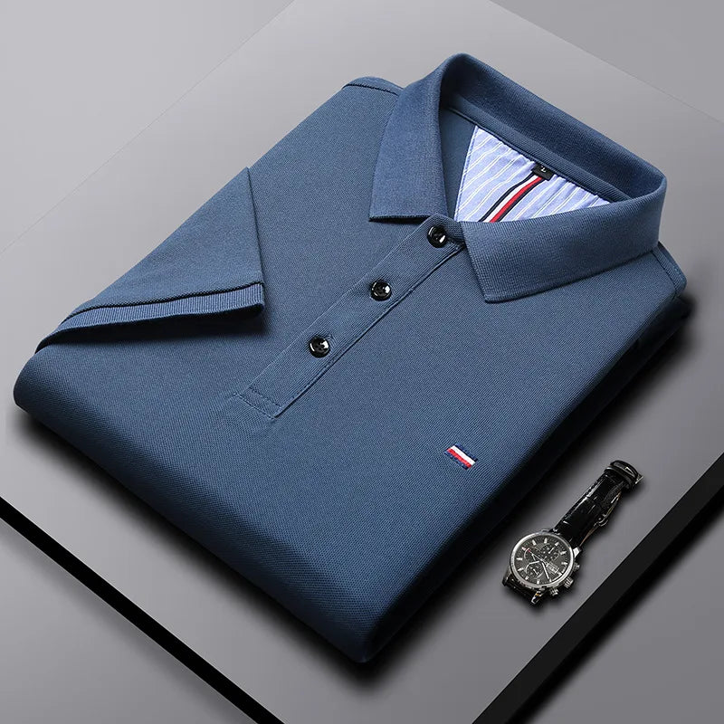Business Men's Polo Shirt, Summer Quick Drying T-shirt, Breathable, Wrinkle Resistant, Seamless, And Easy To Iron Casual Wear