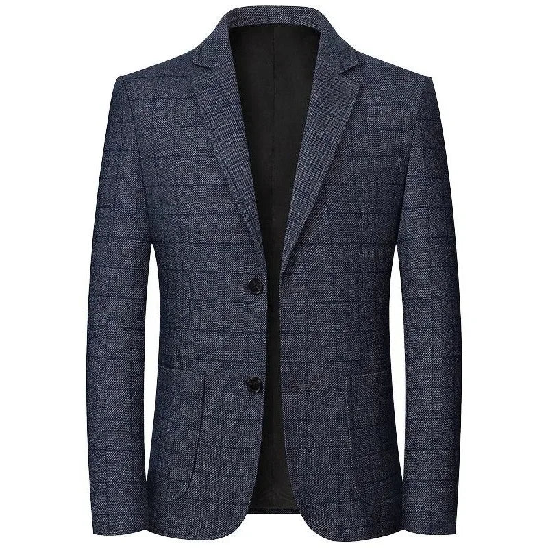 Men Plaid Casual Blazers Jackets Business Formal Wear Suit Jackets Coats New Spring Autumn Male Slim Fit Suits Blazers Size 4XL