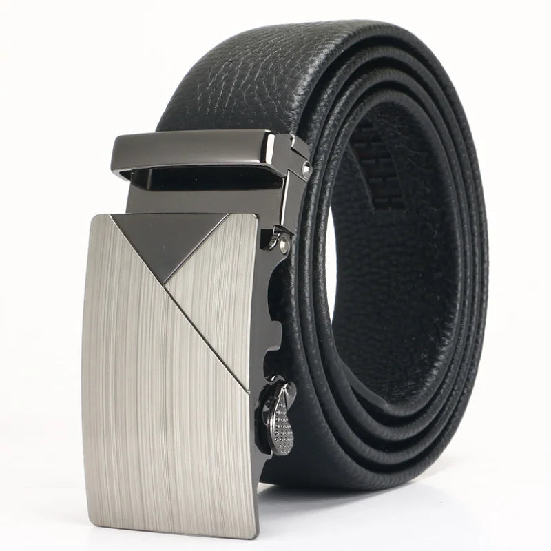 3.5cm High-grade Top Layer Leather Automatic Buckle Men's Belt Business Suit Waistband Casual Cowhide Belt for Men
