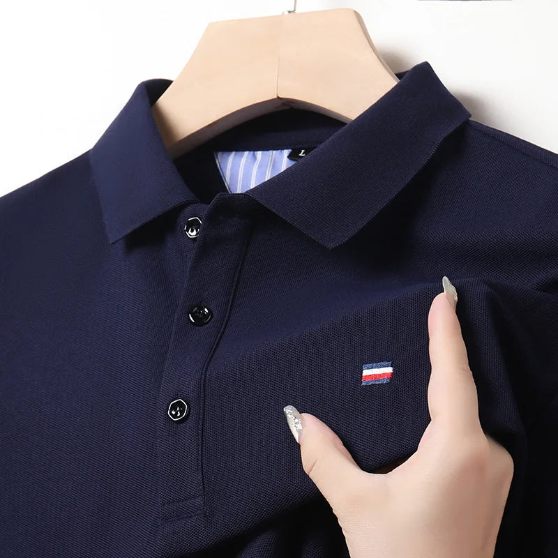 Business Men's Polo Shirt, Summer Quick Drying T-shirt, Breathable, Wrinkle Resistant, Seamless, And Easy To Iron Casual Wear