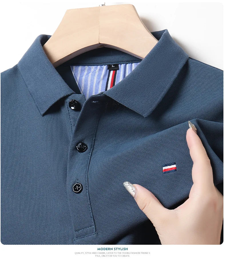 Business Men's Polo Shirt, Summer Quick Drying T-shirt, Breathable, Wrinkle Resistant, Seamless, And Easy To Iron Casual Wear