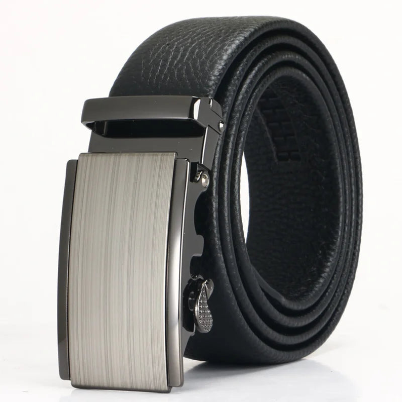 3.5cm High-grade Top Layer Leather Automatic Buckle Men's Belt Business Suit Waistband Casual Cowhide Belt for Men