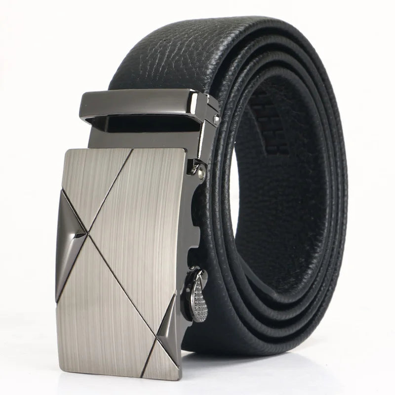 3.5cm High-grade Top Layer Leather Automatic Buckle Men's Belt Business Suit Waistband Casual Cowhide Belt for Men