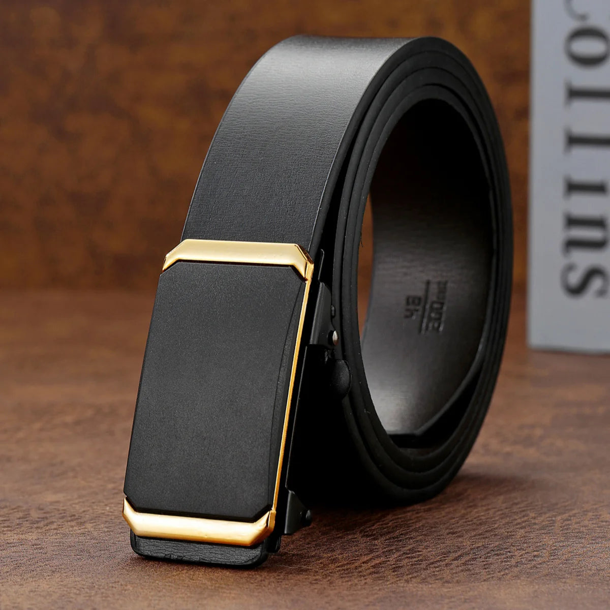 New Men's Fashion Automatic Toothless Buckle Leather Belt