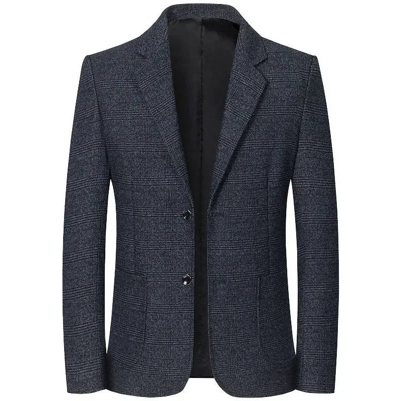 Men Plaid Casual Blazers Jackets Business Formal Wear Suit Jackets Coats New Spring Autumn Male Slim Fit Suits Blazers Size 4XL