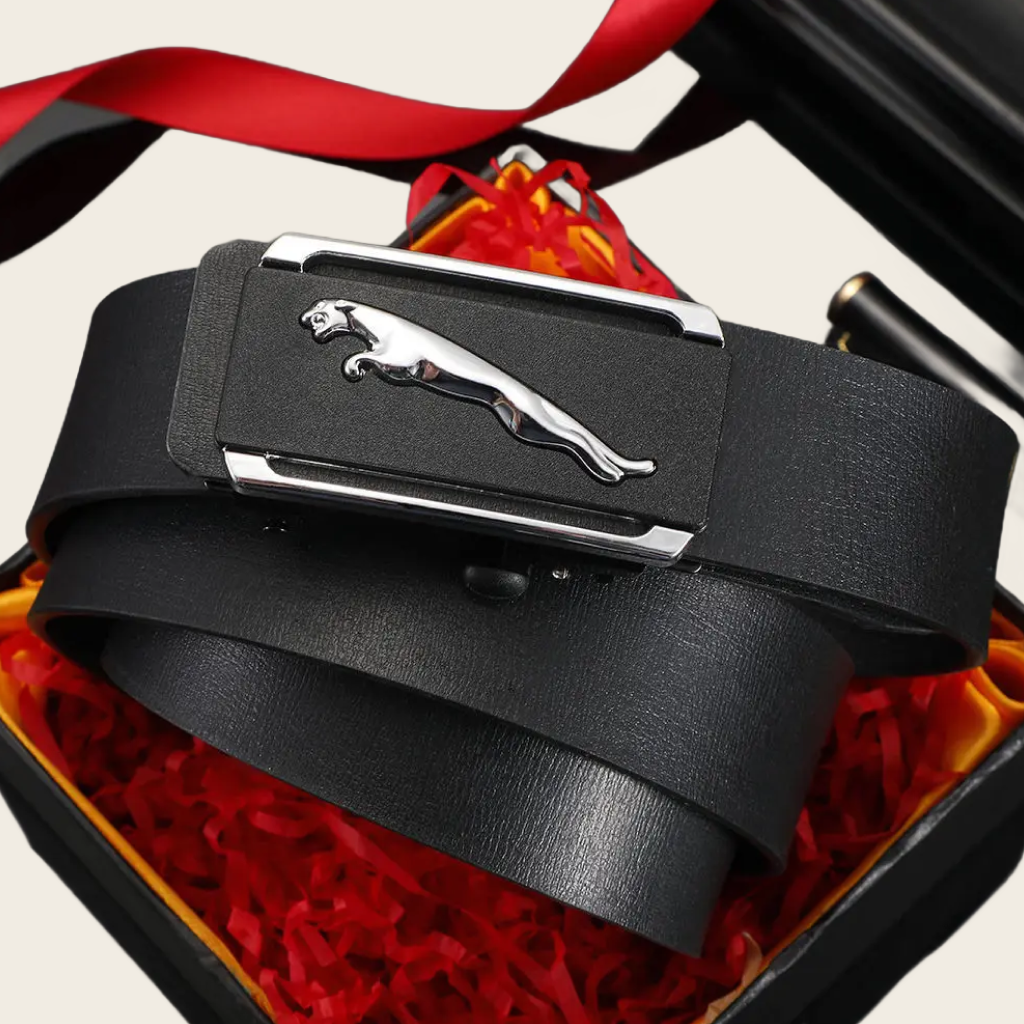 Automatic Toothless Buckle Leather Belt
