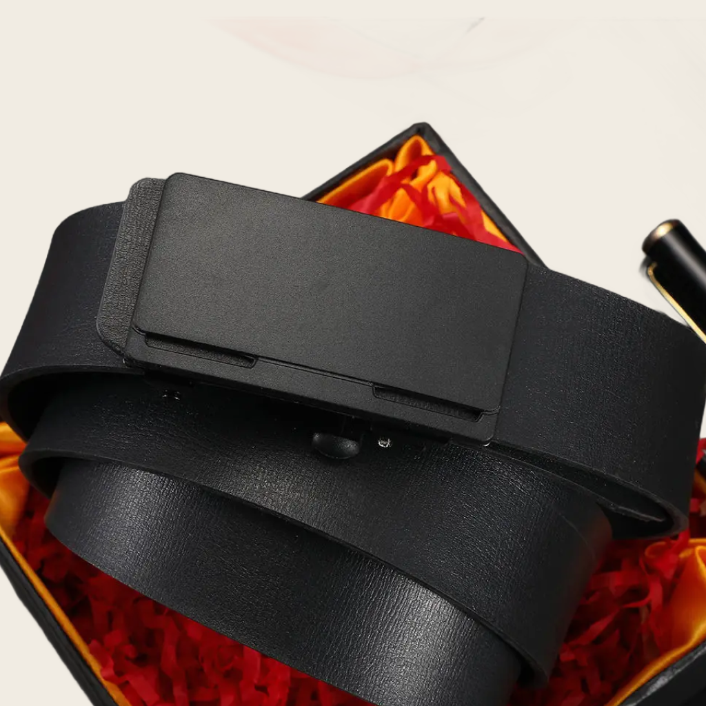 Automatic Toothless Buckle Leather Belt