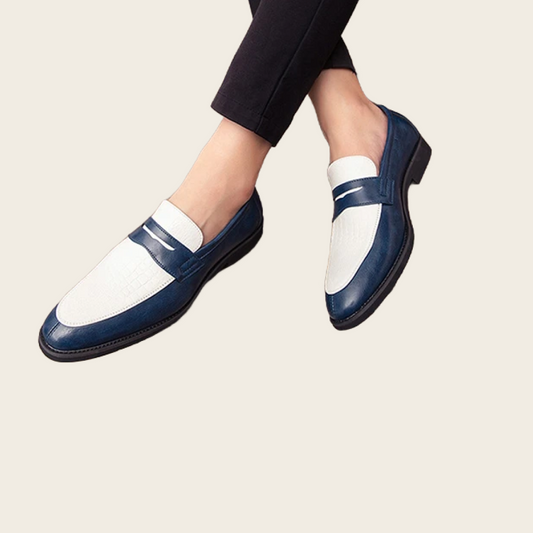 Men’s Color-Block PU Slip-On Loafers