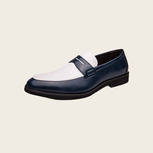 Men’s Color-Block PU Slip-On Loafers