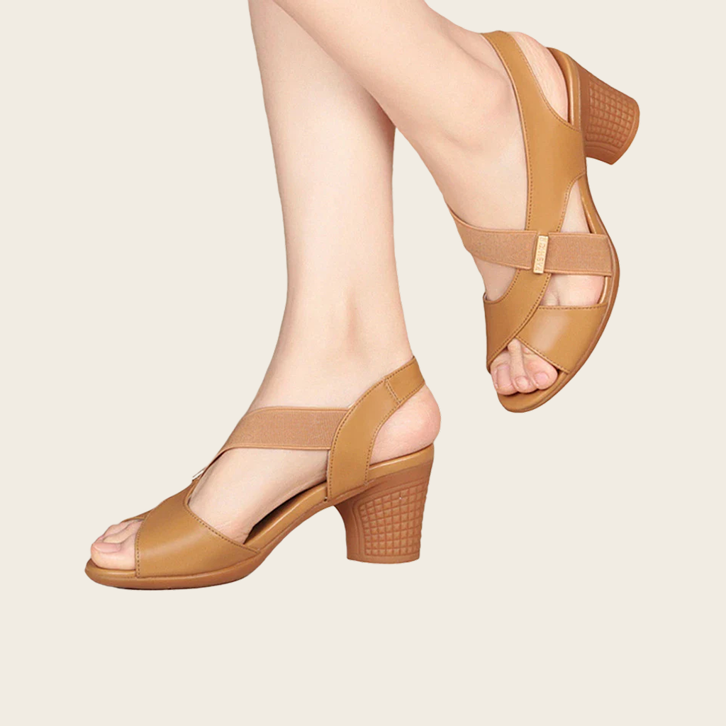 Block Heel Back Strap Sandals