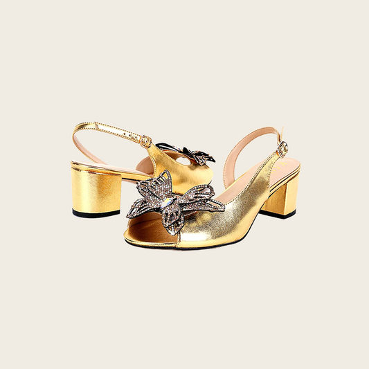 Embellished Block Heel Sandals