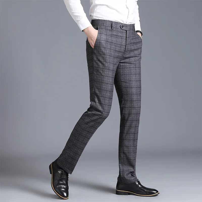 Autumn New Solid Business Casual Suit Pants, Men Clothing Simple All Match Formal Wear Office Trousers, Straight Men Pants 29-38