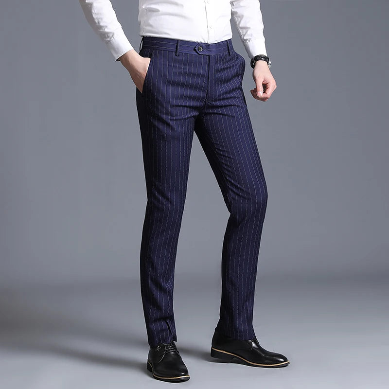 Autumn New Solid Business Casual Suit Pants, Men Clothing Simple All Match Formal Wear Office Trousers, Straight Men Pants 29-38